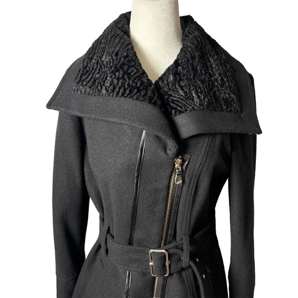 Guess Womens M Wool Blend Faux Lined Mid Length Classic Coat timeless - Picture 3 of 16